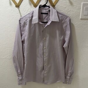 Theory Men's Purple Striped Dress Shirt